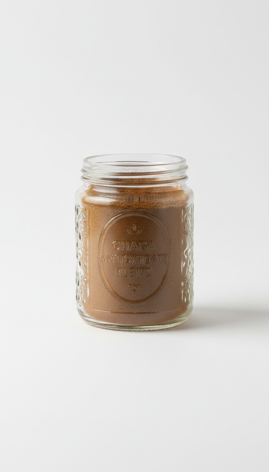 Chaga Antioxidant Blend Glass Jar
